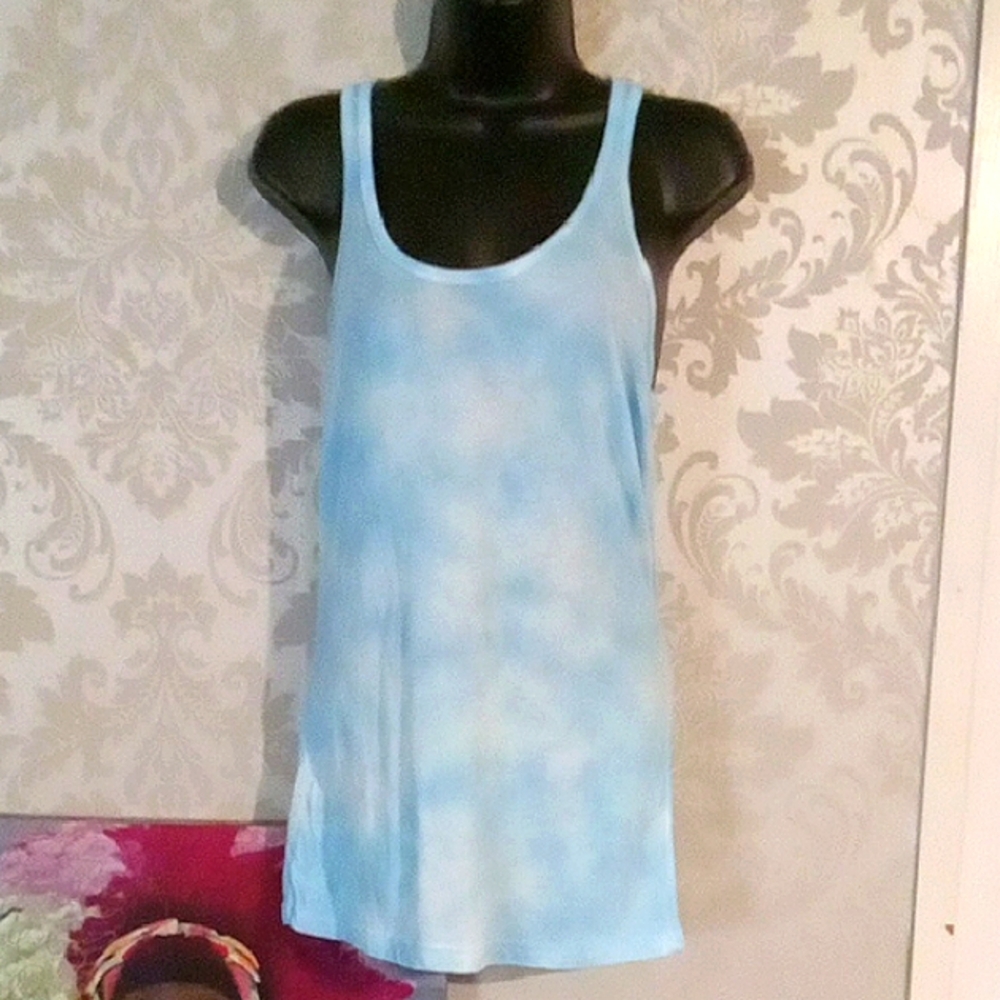 Tultex Light Blue Tie-Dye Tank Top